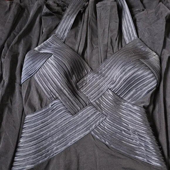 Navy Vintage Cache Halter Gown - Picture 6 of 13